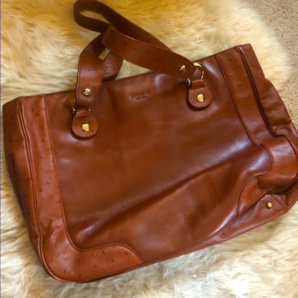 Kate Spade Brown Leather Bowler Purse